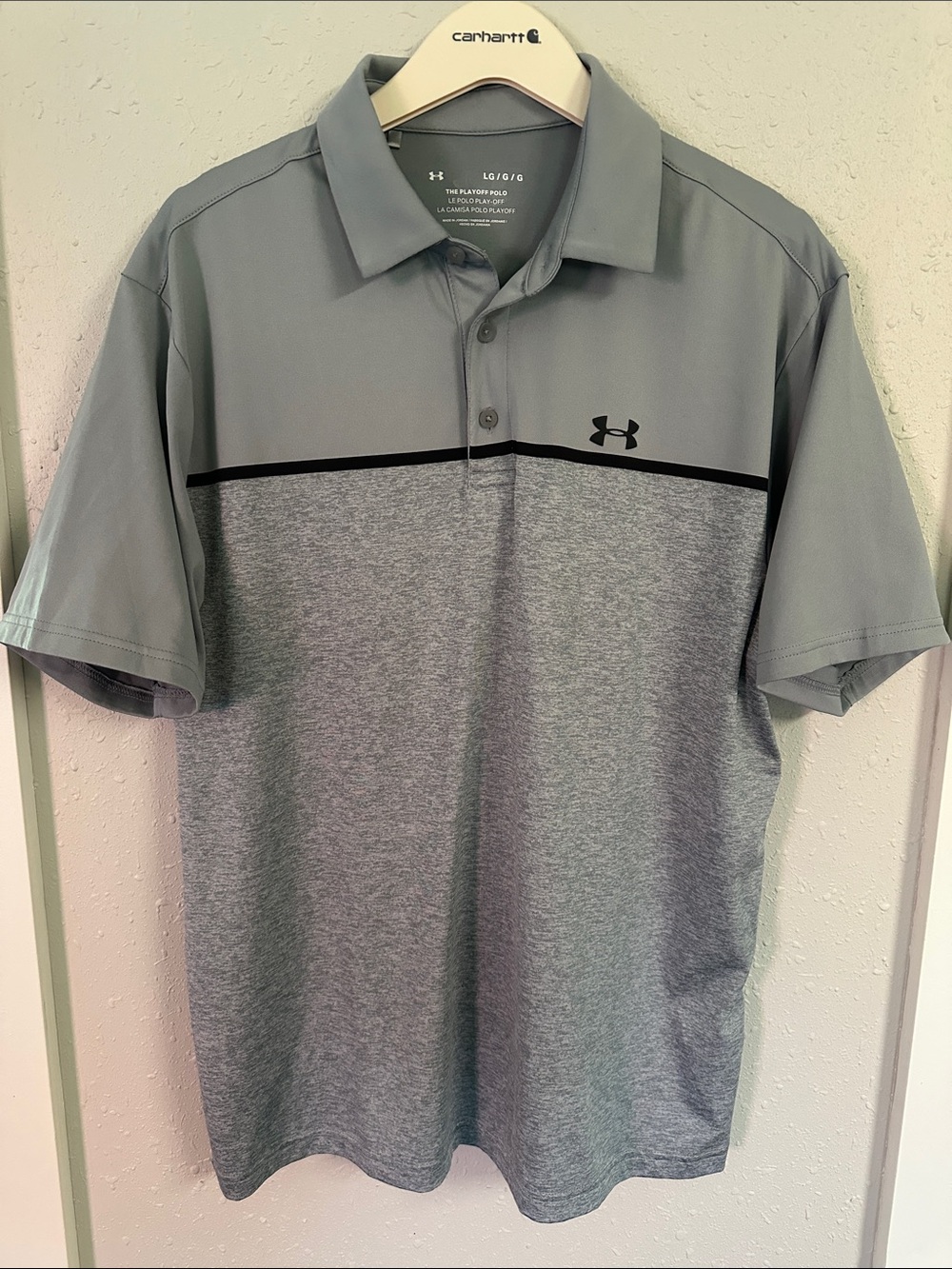 Under Armour Grey Heather Performance Polo with Black Trim